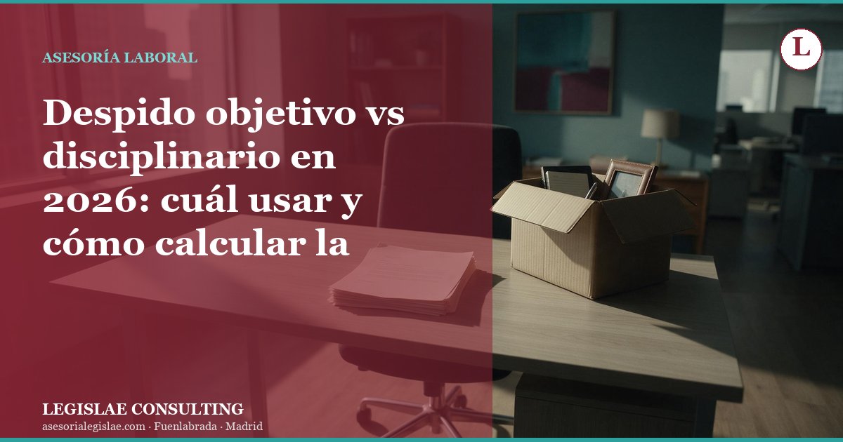 Despido objetivo vs disciplinario en 2026: cuál usar y cómo calcular la indemnización
